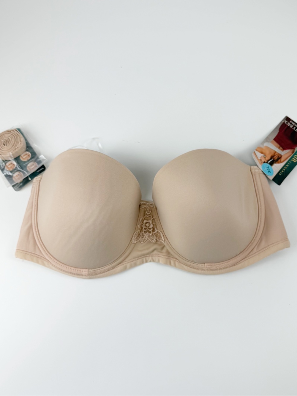 Vanity Fair Beauty Back Full Figure Strapless Underwire Bra 36C Beige NWT 74380